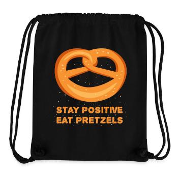 Stay positive eat Pretzels! positiv Brezel Spruch - Stanley/Stella recycelter Gym Bag - Schwarz - Vorne