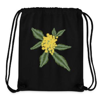 Silber Akazie mit ihren gelben Blüten Pompons - Stanley/Stella recycelter Gym Bag - Schwarz - Vorne
