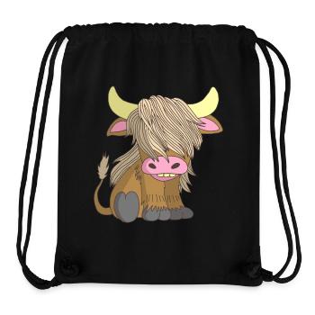 Langhaarige Kuh - Stanley/Stella recycelter Gym Bag - Schwarz - Vorne