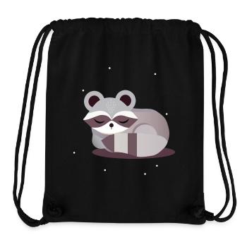 Minimalist raccoon animal illustration - Stanley/Stella Recycled Gym Bag - black - Front
