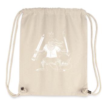 Creative crocodile with pen and brush - Stanley/Stella Recycled Gym Bag - natural - Front