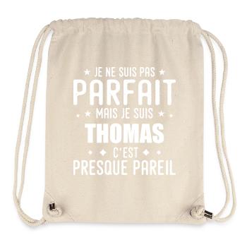 Thomas: authentic, imperfect, top, perfection - Stanley/Stella Recycled Gym Bag - natural - Front