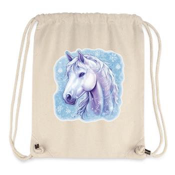 Flocons de neige de cheval - Sac à cordon recyclé Stanley/Stella - blanc naturel - Devant