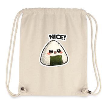 Kawaii onigiri with seaweed - Stanley/Stella Recycled Gym Bag - natural - Front