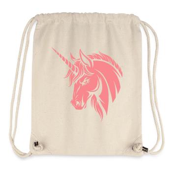 Pink Unicorn – Unicorn Head in Vector Style - Stanley/Stella Recycled Gym Bag - natural - Front