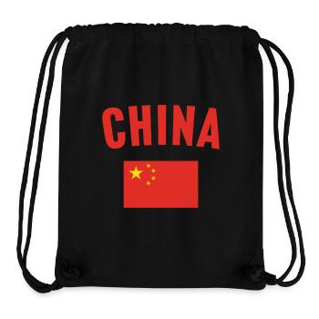 Drapeau de la Chine - Sac à cordon recyclé Stanley/Stella - noir - Devant