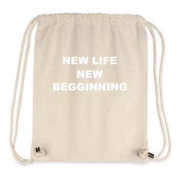 Une nouvelle vie, un nouveau départ - Sac à cordon recyclé Stanley/Stella - blanc naturel - Devant