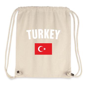Drapeau de la Turquie - Sac à cordon recyclé Stanley/Stella - blanc naturel - Devant