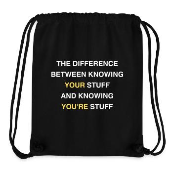 Funny English Teacher Punctuation Quote - Stanley/Stella Recycled Gym Bag - black - Front