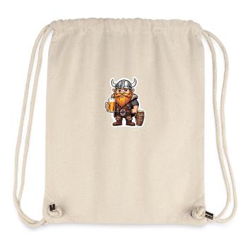 Guerrier nain avec chope de bière Viking - Sac à cordon recyclé Stanley/Stella - blanc naturel - Devant