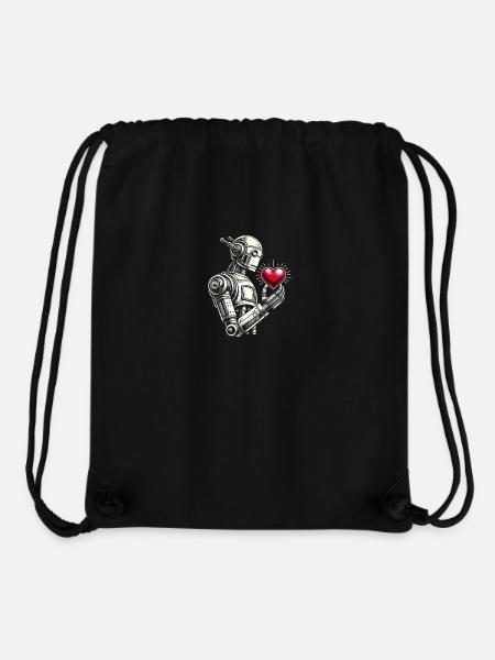 Robot with a heart - Stanley/Stella Recycled Gym Bag - black