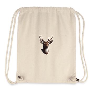 Hirschkopf Geweih Illustration - Stanley/Stella recycelter Gym Bag - Naturweiß - Vorne