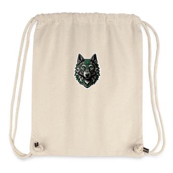 Loup vert-blanc - Sac à cordon recyclé Stanley/Stella - blanc naturel - Devant