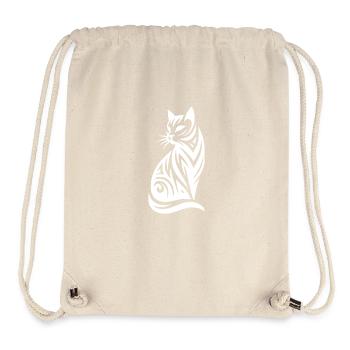 Silhouette décorative de chats dans le style tribal - Sac à cordon recyclé Stanley/Stella - blanc naturel - Devant