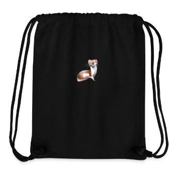 Aquarelle Souris Belette - Sac à cordon recyclé Stanley/Stella - noir - Devant