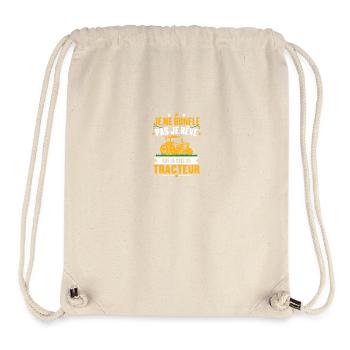 Je ne ronfle pas je rêve que je suis un tracteur - Sac à cordon recyclé Stanley/Stella - blanc naturel - Devant