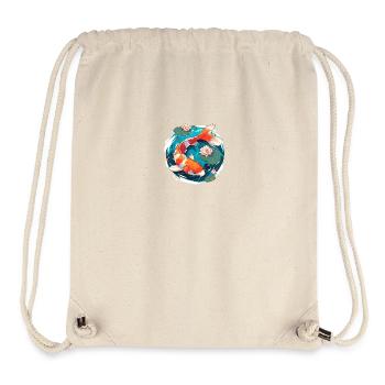 Vintage 80er Retro Japanisch Asiatisch Koi Karpfen - Stanley/Stella recycelter Gym Bag - Naturweiß - Vorne