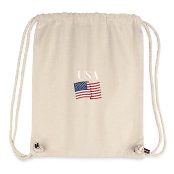 Design des États-Unis : style de drapeau américain pour tous les produits - Sac à cordon recyclé Stanley/Stella - blanc naturel - Devant