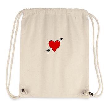Heart and Arrow Love - Stanley/Stella Recycled Gym Bag - natural - Front