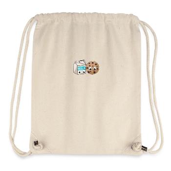 Biscuits et lait Kawaii Illustration Love Match - Sac à cordon recyclé Stanley/Stella - blanc naturel - Devant