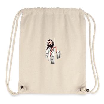 Friendly Bearded Man Pointing Design - Stanley/Stella Recycled Gym Bag - natural - Front