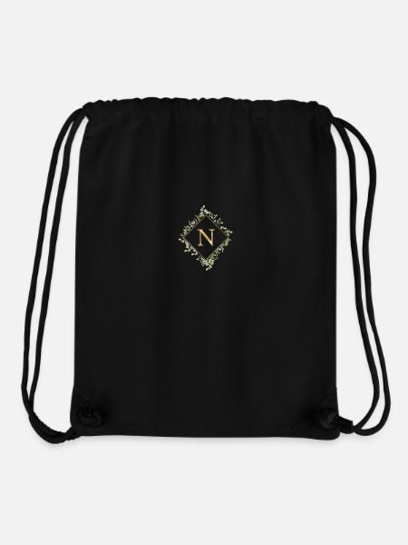 N Monogram Eucalyptus Wreath - Stanley/Stella Recycled Gym Bag - black