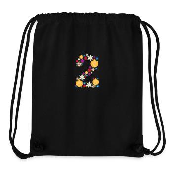 Fleurs 2 - Sac à cordon recyclé Stanley/Stella - noir - Devant