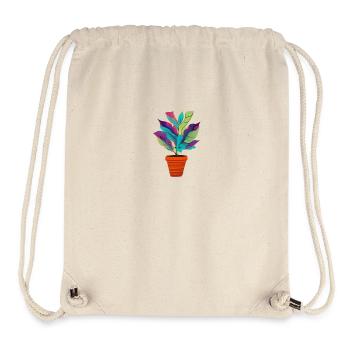 Bunte Zimmerpflanze. Künstlerische Topfpflanze. - Stanley/Stella recycelter Gym Bag - Naturweiß - Vorne
