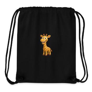 girafe amusante - Sac à cordon recyclé Stanley/Stella - noir - Devant