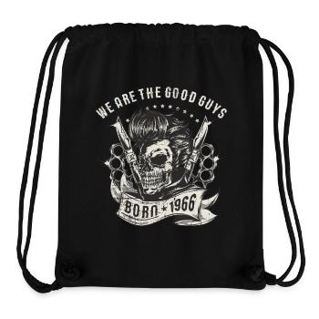 SSD Biker - we are the good guys - Skull Born 1966 - Stanley/Stella recycelter Gym Bag - Schwarz - Vorne