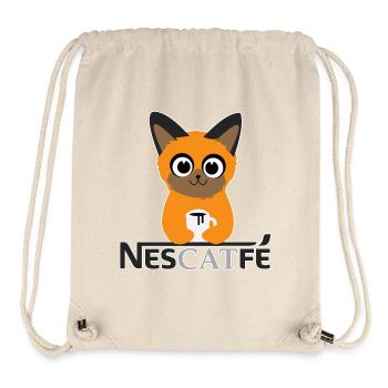 Katze Kaffe Nescatfe Geschenkidee - Stanley/Stella recycelter Gym Bag - Naturweiß - Vorne