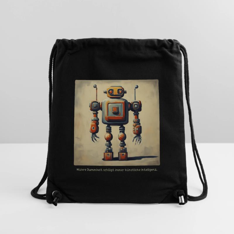 Saying Statement Robot Intelligence Retro Nerd Lo Stanley/Stella Recycled Gym Bag