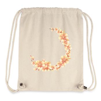 Couronne de fleurs de pêcher dans un ton pêche doux et velouté - Sac à cordon recyclé Stanley/Stella - blanc naturel - Devant