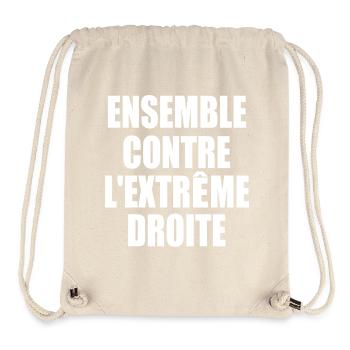 ensemble contre l'extreme droite - Sac à cordon recyclé Stanley/Stella - blanc naturel - Devant