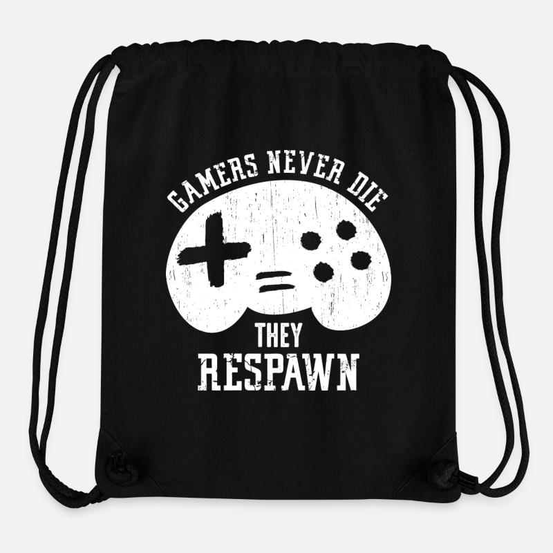 Les joueurs ne meurent jamais - Sac à cordon recyclé Stanley/Stella - noir