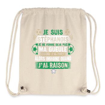 Je Suis Stéphanois Saint-étienne Fans Humour Foot - Sac à cordon recyclé Stanley/Stella - blanc naturel - Devant