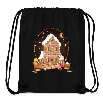 Maison en pain d’épice la nuit – Splendeur festive - Sac à cordon recyclé Stanley/Stella - noir - Devant