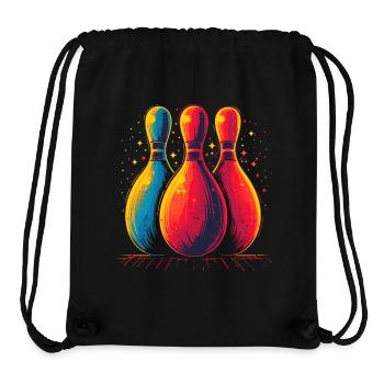 Bowling Retro Look - Stanley/Stella recycelter Gym Bag - Schwarz - Vorne