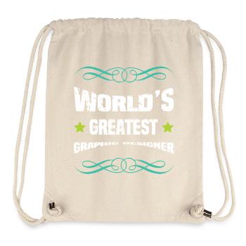 Motif de graphiste - Sac à cordon recyclé Stanley/Stella - blanc naturel - Devant