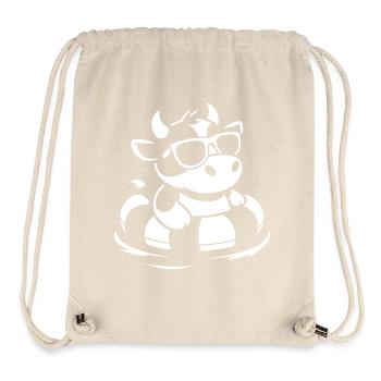 Coole Kuh im Schwimmreifen - Stanley/Stella recycelter Gym Bag - Naturweiß - Vorne