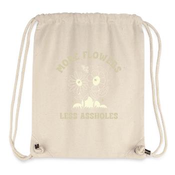 More Flowers Less Assholes – Retro Blumen Spruch - Stanley/Stella recycelter Gym Bag - Naturweiß - Vorne