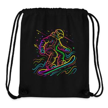 Snowboarder Retrowave - Stanley/Stella Recycled Gym Bag - black - Front