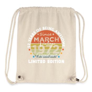 52 Jahre alt Baujahr 1972 Jahrgang März 1972 - Stanley/Stella recycelter Gym Bag - Naturweiß - Vorne
