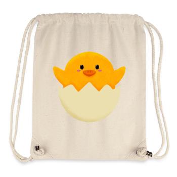 poussin de Pâques en oeuf - Sac à cordon recyclé Stanley/Stella - blanc naturel - Devant