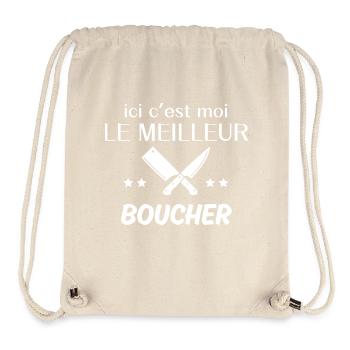 IC C'EST MOI LE MEILLEUR BOUICHER - Sac à cordon recyclé Stanley/Stella - blanc naturel - Devant