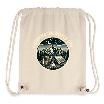 Camping auf der Welt aus - Stanley/Stella recycelter Gym Bag - Naturweiß - Vorne