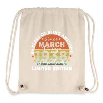 86 Jahre alt Baujahr 1938 Jahrgang März 1938 - Stanley/Stella recycelter Gym Bag - Naturweiß - Vorne
