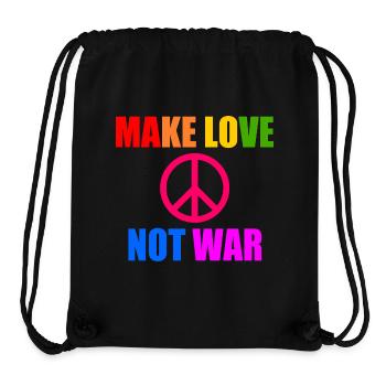 Make love not war - Sac à cordon recyclé Stanley/Stella - noir - Devant