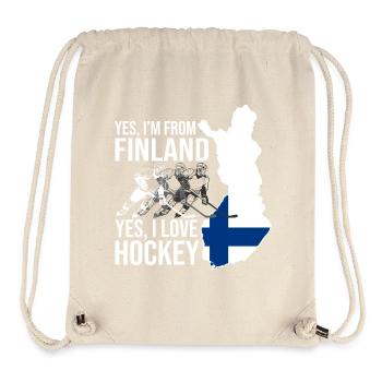 finlande hockey Quote Graphic - Sac à cordon recyclé Stanley/Stella - blanc naturel - Devant
