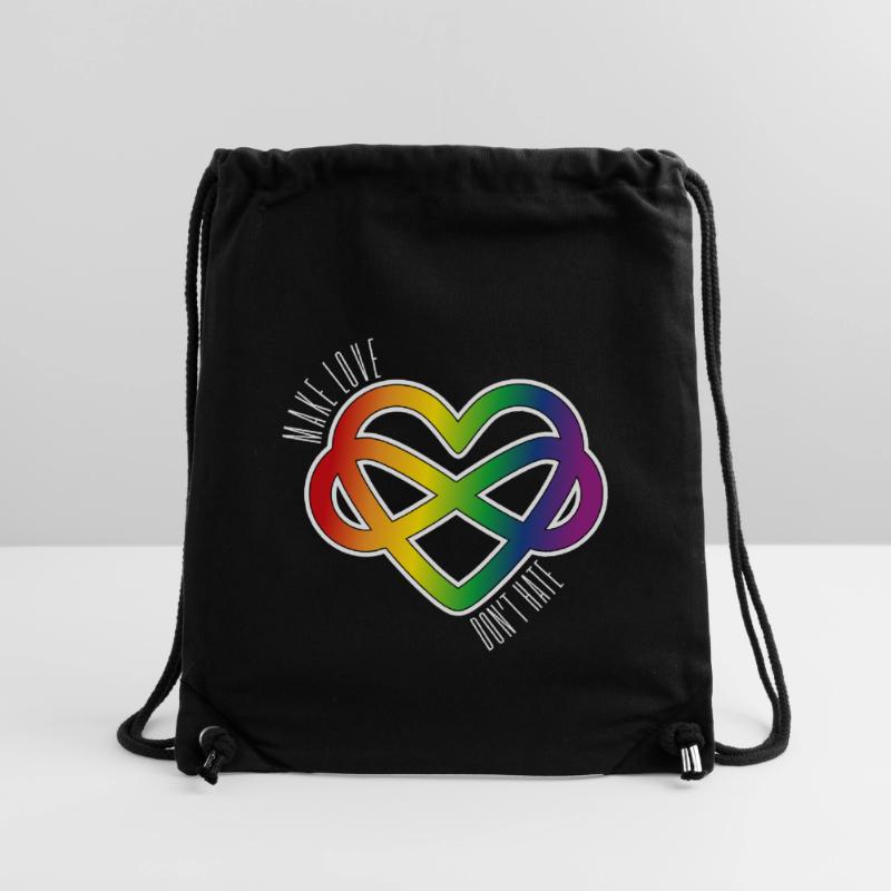 Polyamory Heart: Make Love & Don't Hate (white) Stanley/Stella recycelter Gym Bag